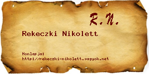 Rekeczki Nikolett névjegykártya